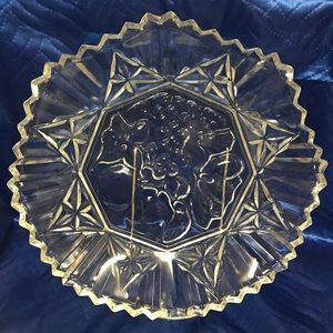 Molded and Cut Glass Fruit Platter